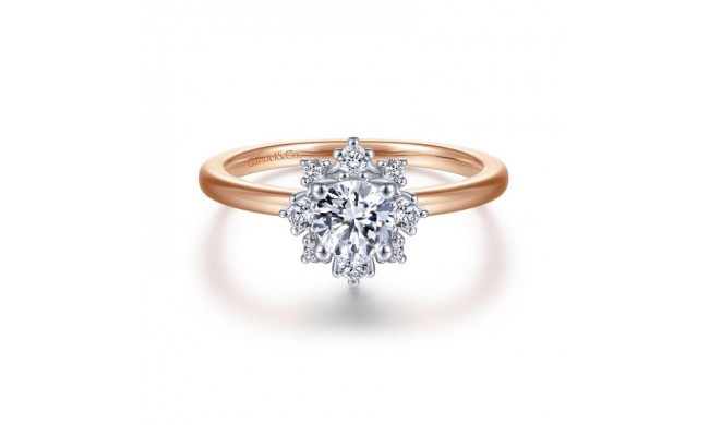 Gabriel & Co. 14k Two Tone Gold Starlight Halo Engagement Ring