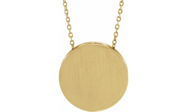 14K Yellow 17 mm Scroll Disc 16-18 Necklace