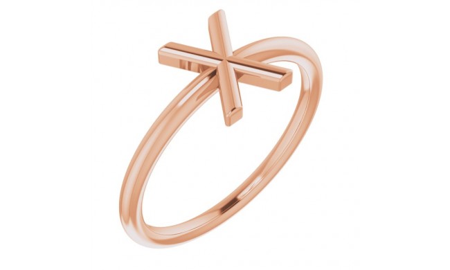 14K Rose Initial X Ring