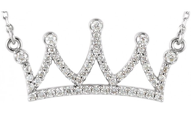 14K White 1/5 CTW Diamond Crown 16 1/2 Necklace