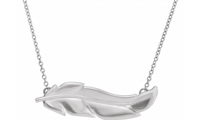 14K White Feather 16-18 Necklace