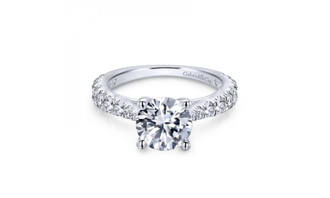 Gabriel & Co. 14k White Gold Contemporary Straight Engagement Ring