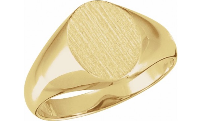 14K Yellow 10x8 mm Oval Signet Ring