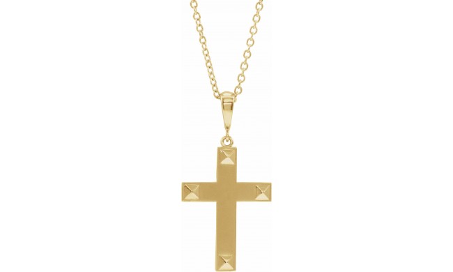 14K Yellow Cross 18 Necklace