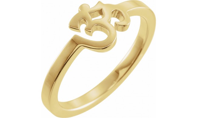 14K Yellow Petite Om Ring