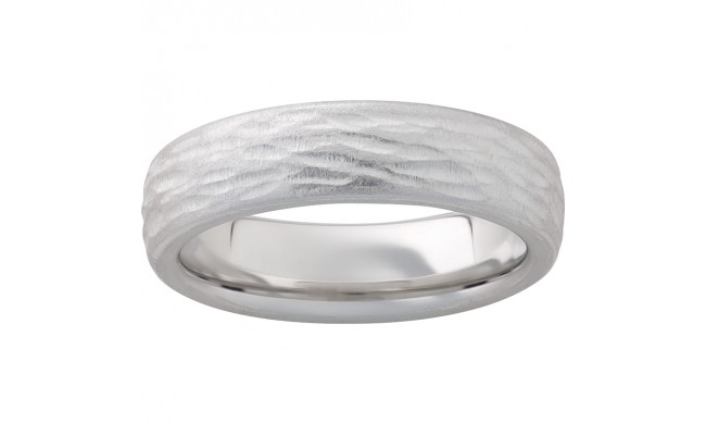 Serinium Domed Band with Bark Hand Finish