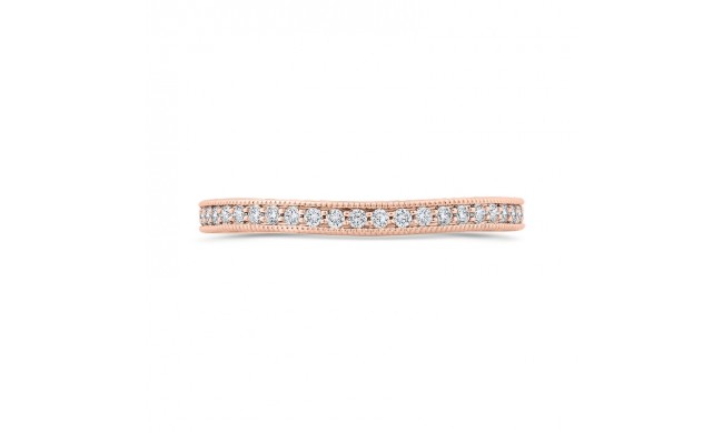 Shah Luxury 14K Rose Gold Round Diamond Wedding Band