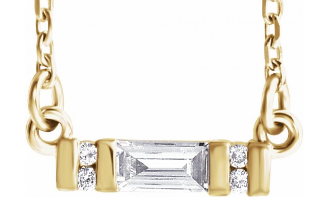 14K Yellow 1/10 CTW Diamond Bar 16-18 Necklace