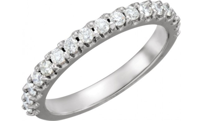 14K White 1/2 CTW Diamond Band
