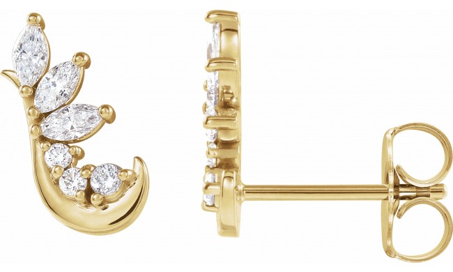 14K Yellow 1/4 CTW Diamond Earring Climbers