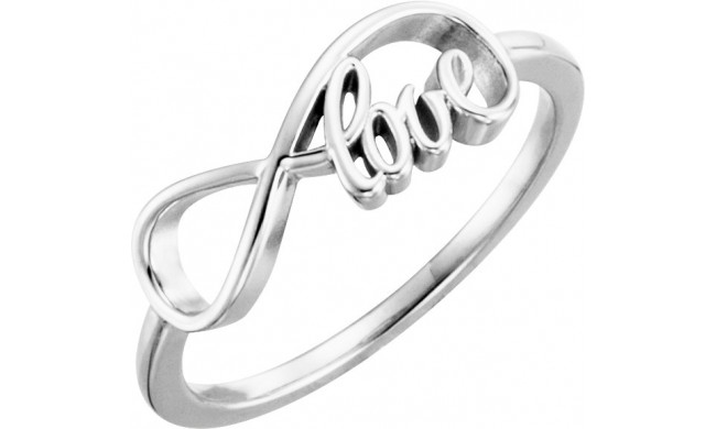 14K White Love Infinity-Inspired Ring