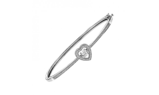 Gems One Silver (SLV 995) Diamond Rhythm Of Love Bangle   - 1/4 ctw