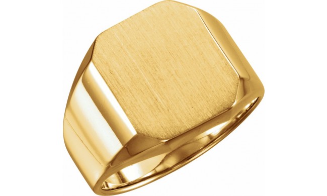 14K Yellow 16x14 mm Octagon Signet Ring