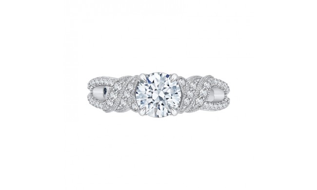 Shah Luxury Round Diamond Engagement Ring In 14K White Gold (Semi-Mount)