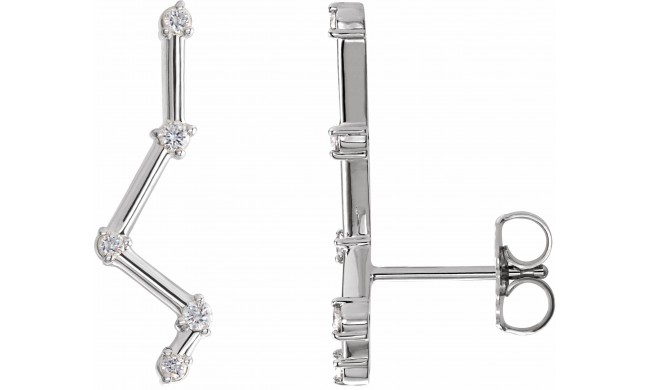 14K White 1/10 CTW Diamond Constellation Earring Climbers