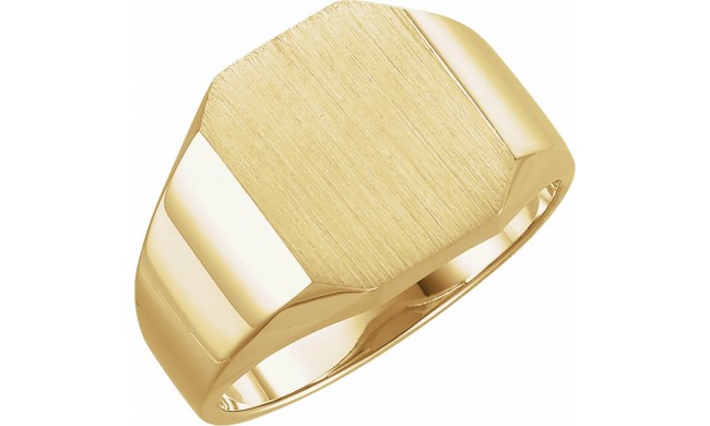 14K Yellow 14x12 mm Octagon Signet Ring