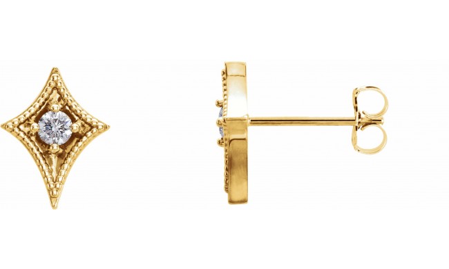 14K Yellow 1/8 CTW Diamond Geometric Earrings