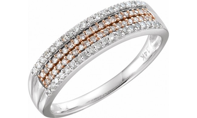 14K White & 14K Rose Gold Plated 1/4 CTW Diamond Ring