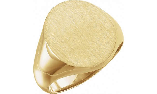 10K Yellow 18x16 mm Oval Signet Ring