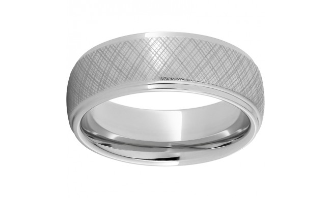 Serinium Domed Grooved Edge Band with a Tuscany Laser Engraving