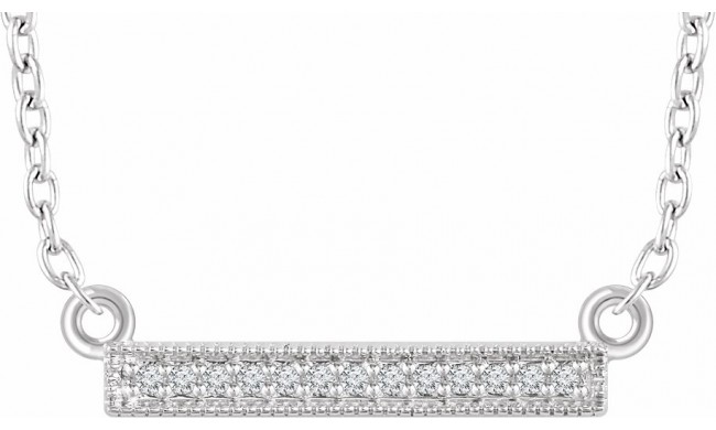 14K White .05 CTW Diamond Bar 16-18 Necklace