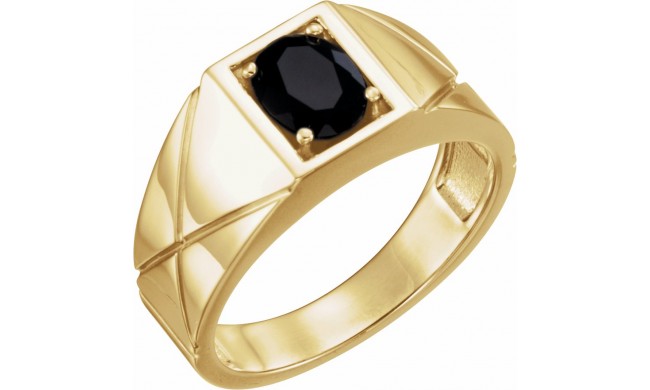 14K Yellow Onyx Ring