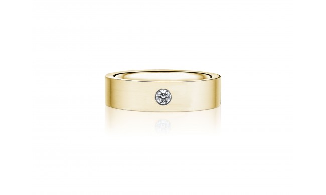 Henri Daussi 6mm Men's Wedding Band MBBR1 14k Gold Yellow 0.10 Ctw