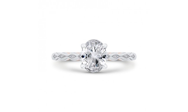 Shah Luxury 14K Two-Tone Gold Diamond Engagement Ring (Semi-Mount)