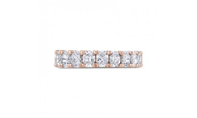 Shah Luxury 14K Rose Gold Oval Diamond Half-Eternity Wedding Band