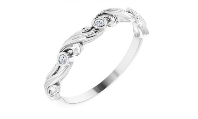 14K White .03 CTW Diamond Anniversary Band