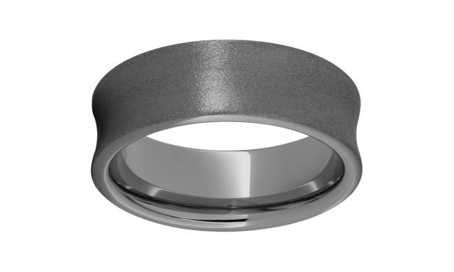 Rugged Tungsten  8mm Concave Band with Stone Finish