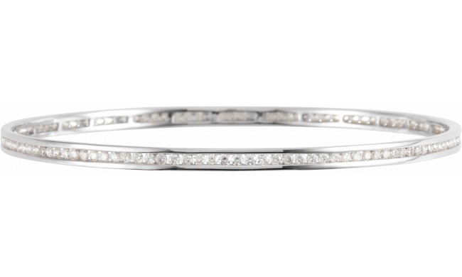14K White 2 1/4 CTW Diamond Stackable Bangle 8 Bracelet