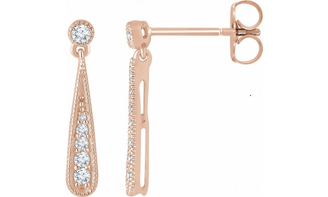 14K Rose 1/6 CTW Diamond Teardrop Earrings