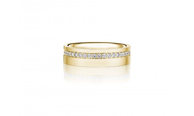 Henri Daussi 6mm Men's Wedding Band MB135 14k Gold Yellow 0.60 Ctw.