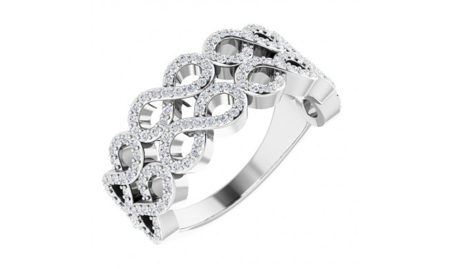 14K White 3/8 CTW Diamond Infinity-Inspired Ring