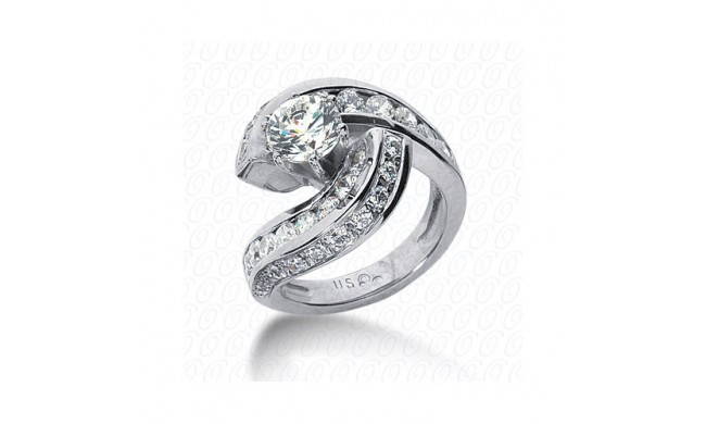 14k White Gold Diamond Semi-Mount Fancy Engagement Ring