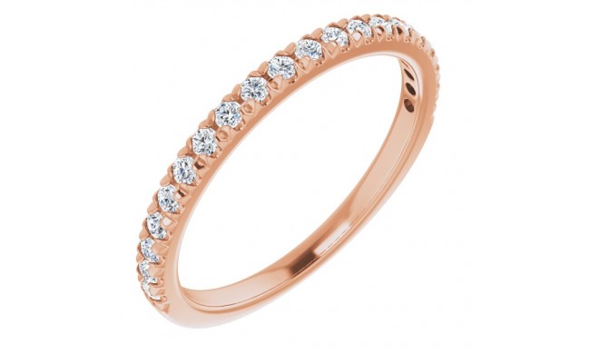 14K Rose 1/4 CTW Diamond French-Set Anniversary Band