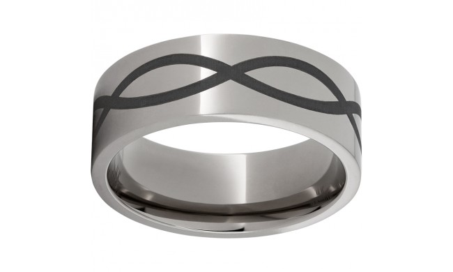 Titanium Flat Band with Infinity Laser Engraving