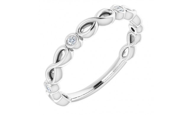 14K White .06 CTW Diamond Anniversary Band