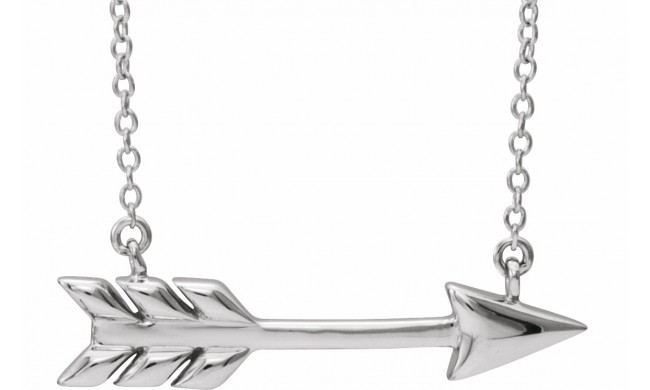 14K White Arrow 16-18 Necklace