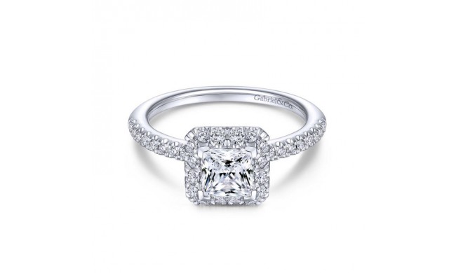 Gabriel & Co. 14k White Gold Contemporary Halo Engagement Ring