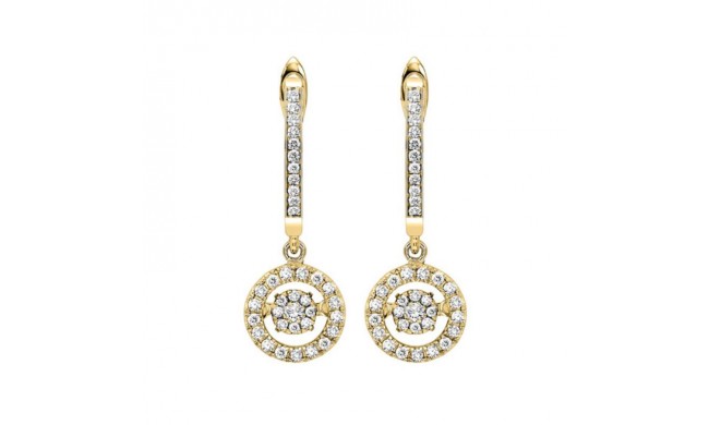 Gems One 10KT Yellow Gold & Diamond Rhythm Of Love Fashion Earrings  - 1/2 ctw