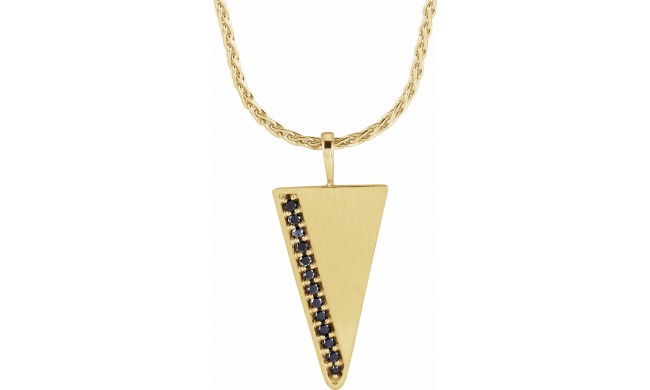 14K Yellow 1/5 CTW Black Diamond Triangle 24 Necklace