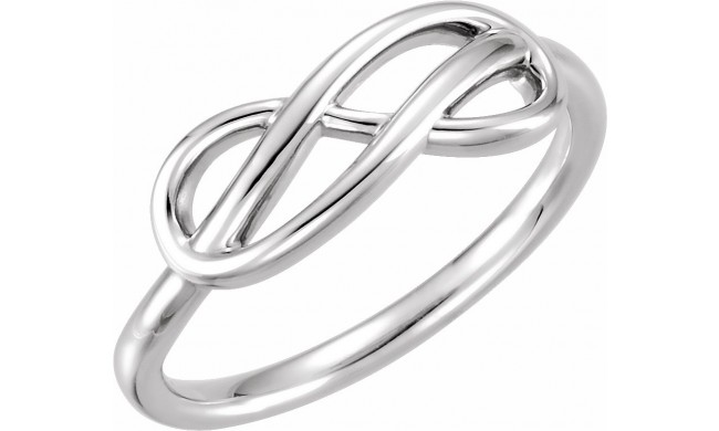 14K White Double Infinity-Inspired Ring