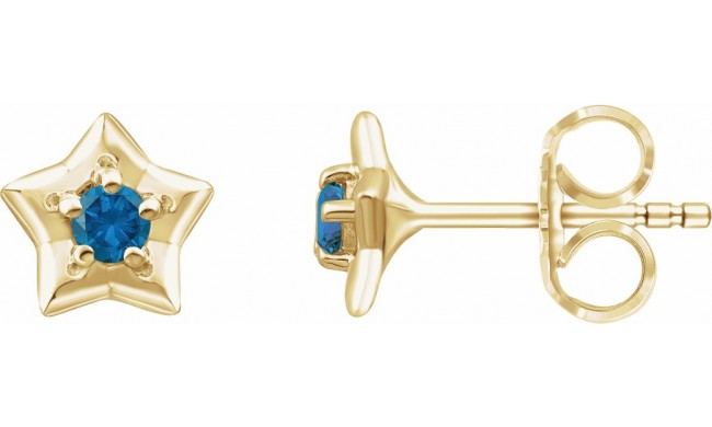 14K Yellow 3 mm Round December Youth Star Birthstone Earrings