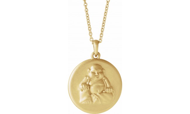 14K Yellow Buddha 16-18 Necklace