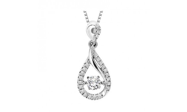 Gems One 10KT White Gold & Diamond Rhythm Of Love Neckwear Pendant  - 1/6 ctw