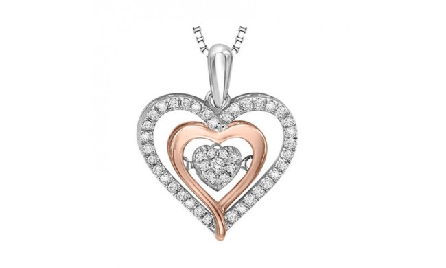 Gems One 10KT Pink Gold & Diamond Rhythm Of Love Neckwear Pendant  - 1/5 ctw
