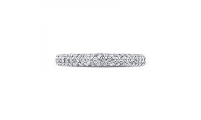 Shah Luxury 14K White Gold Round Diamond Half-Eternity Wedding Band