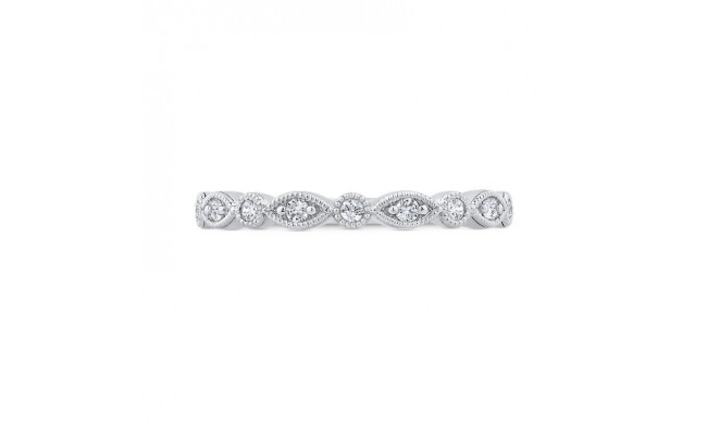 Shah Luxury 14K White Gold Round Half Run Diamond Wedding Band